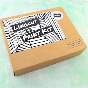 Kit di stampa e linoleografia premium con 3 tubetti di inchiostro speedball premium, tutorial video e modelli di progettazione