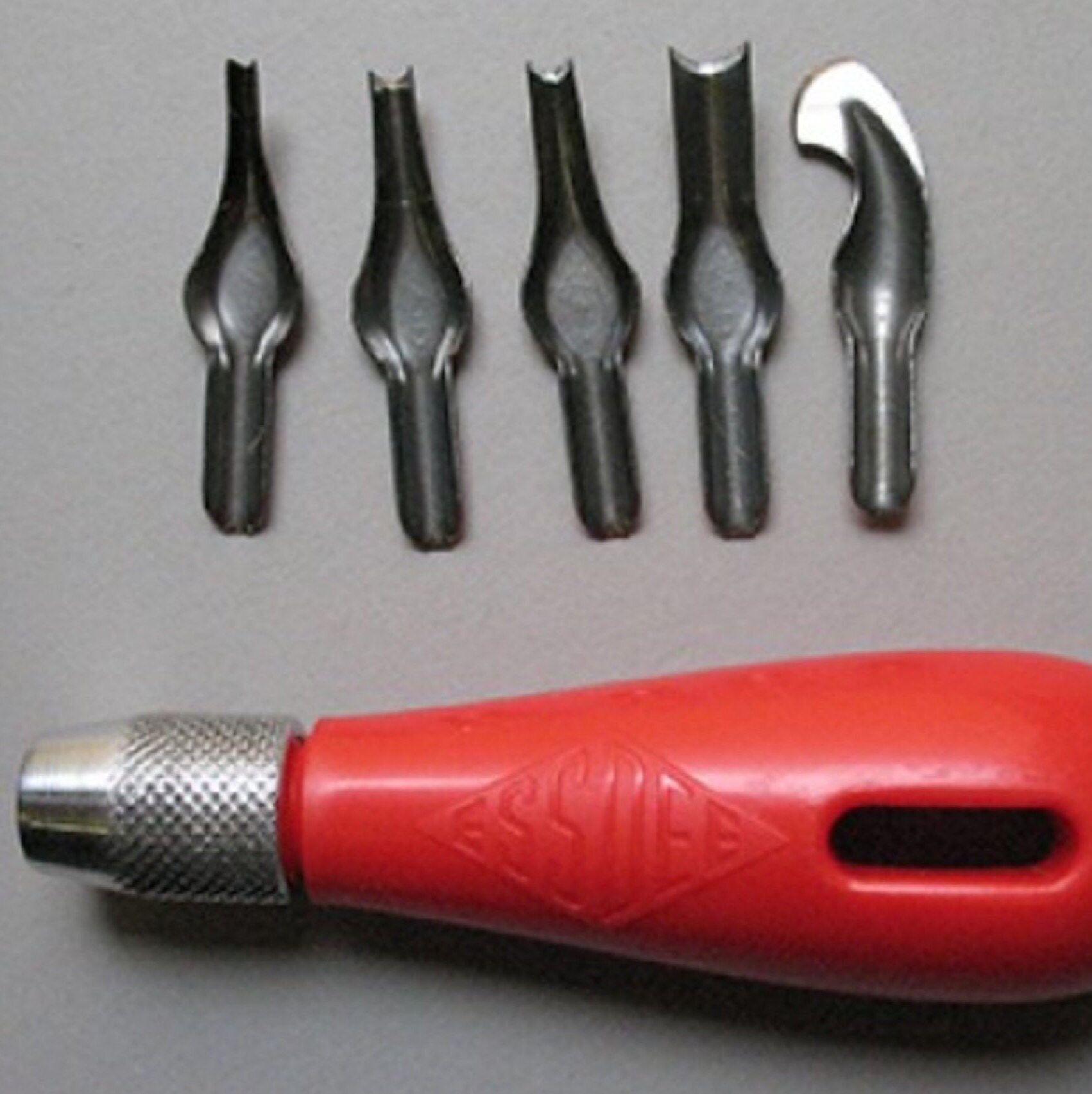 Linocut Tool Set, Handle & 5 Shape Blades, Brand ESSDEE UK Made