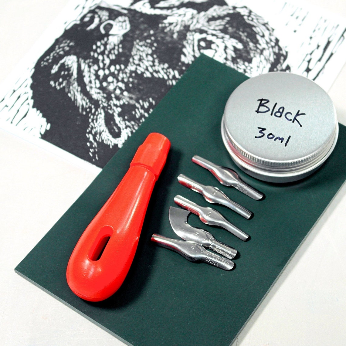 Starter Linocut Kit Lino Print Kit for Beginner With Etsy