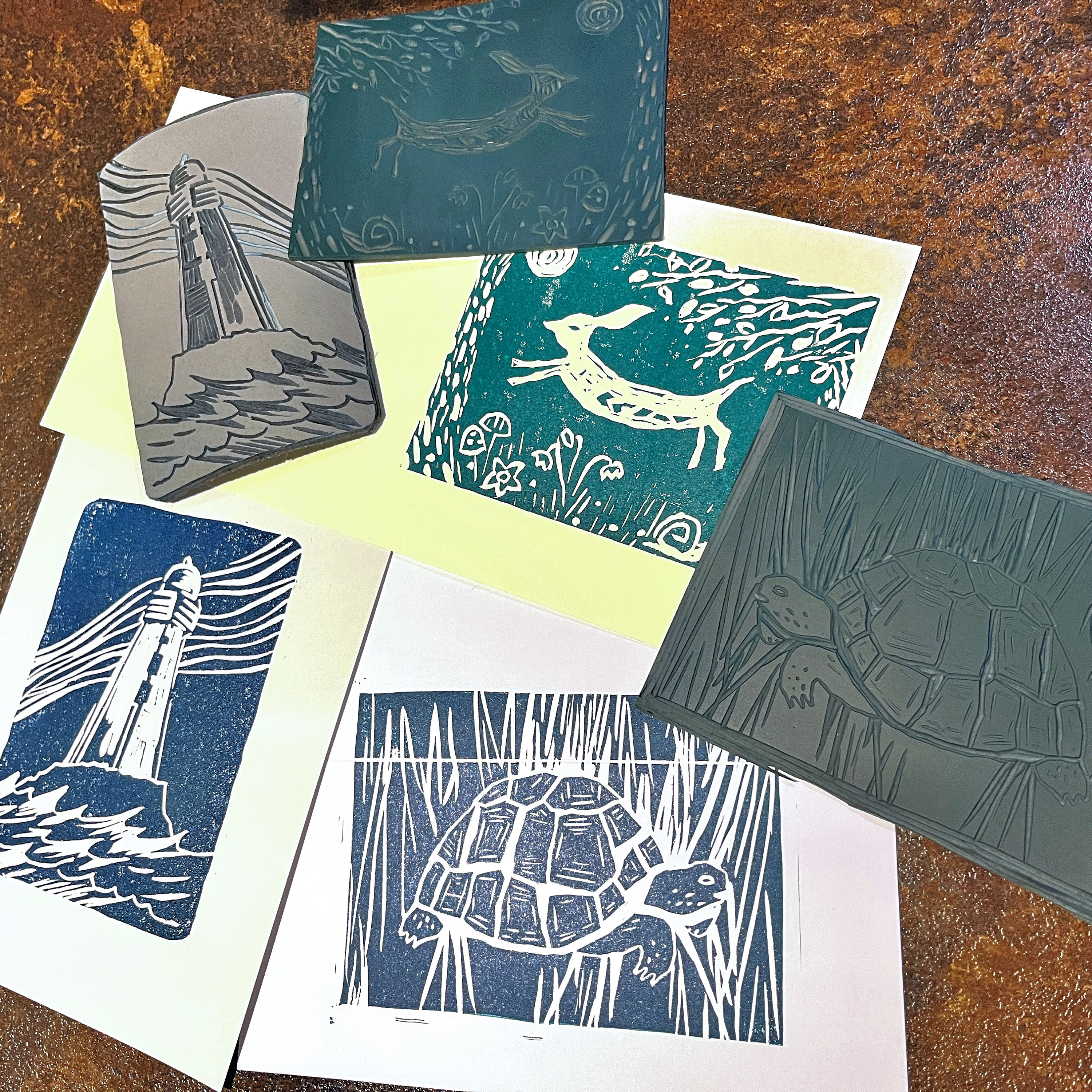 A6 Digital Download Templates for Linocut & Print, A4 Size Printable to ...