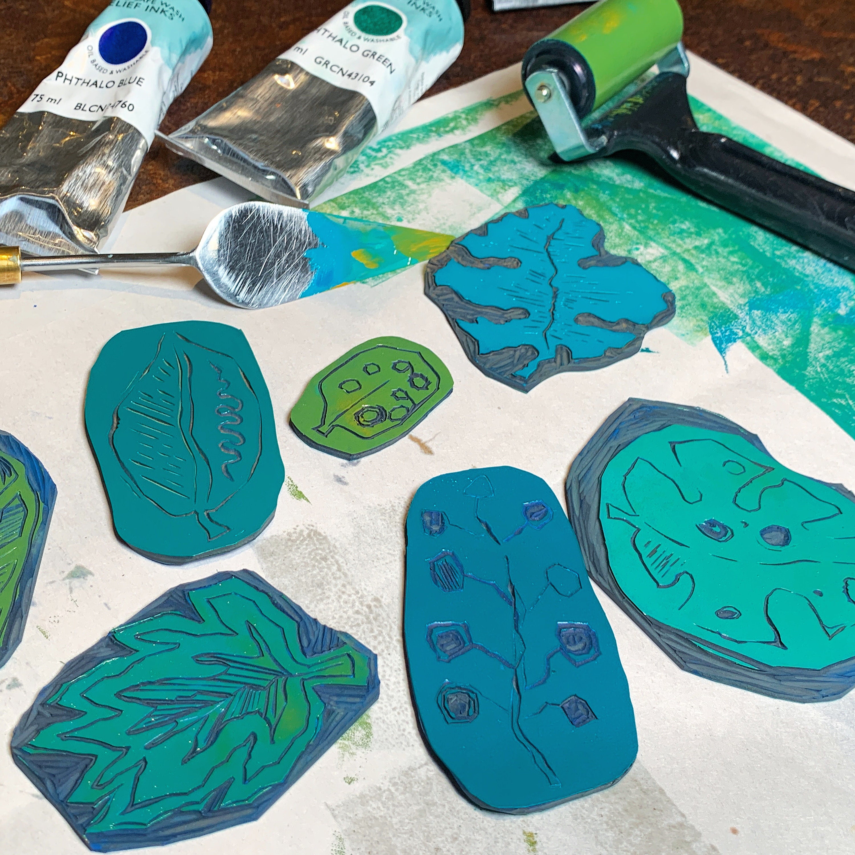 Botanical Linocut Kit Lino Print Kit with Artist Cath Etsy