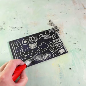 Modèle de création de marque à téléchargement numérique pour linogravure et impression, imprimable à copier avec didacticiel vidéo