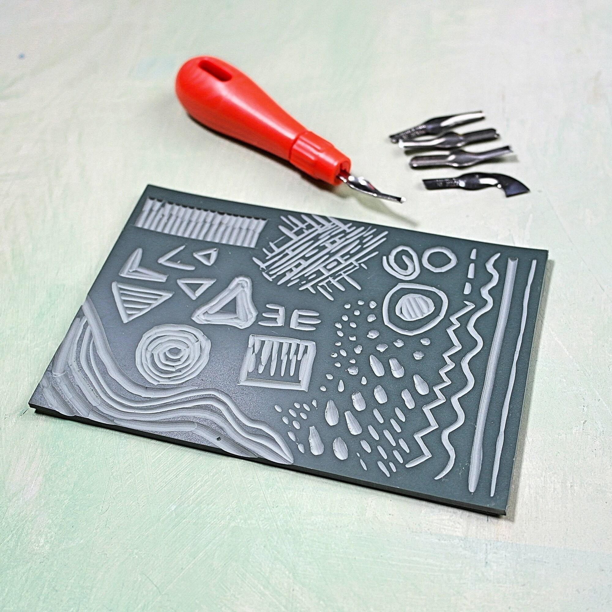 Linocut tool student quality with 10 shapes profile blades Etsy