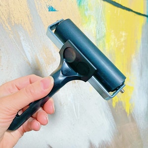 Gummiwalze 10cm, 4-Zoll-Brayer ideal für Linoldruck, Relief-, Hochdruck, Stanzen und andere Kunst