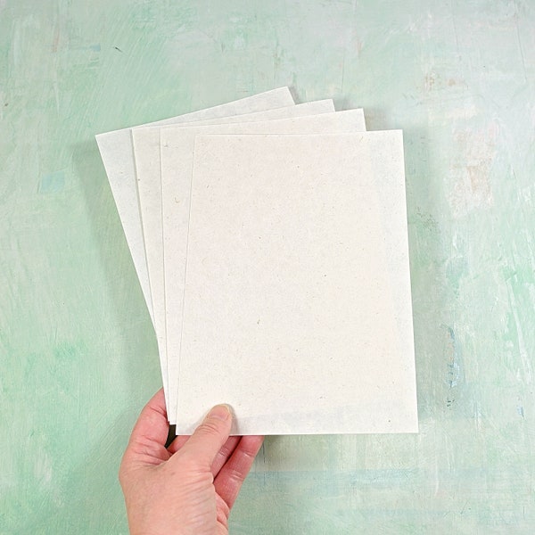 Papier LOKTA fait main, naturel du Népal, dimension A5 (21/14,8 cm) poids 100 g idéal pour l'impression lino