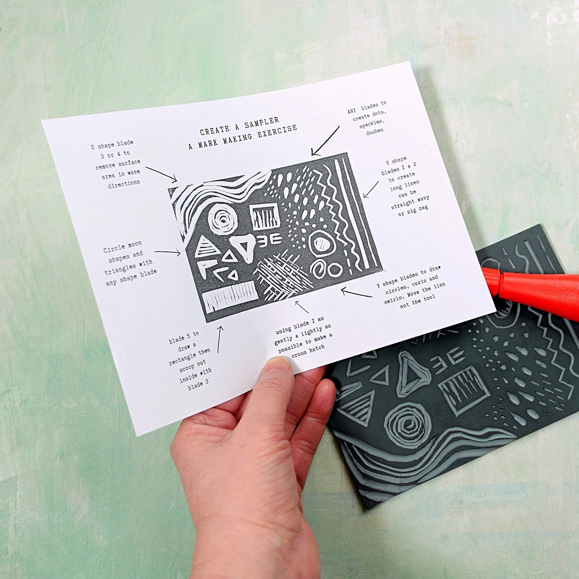 ESSDEE linocut tool UK made with 10 blades & mark make Etsy