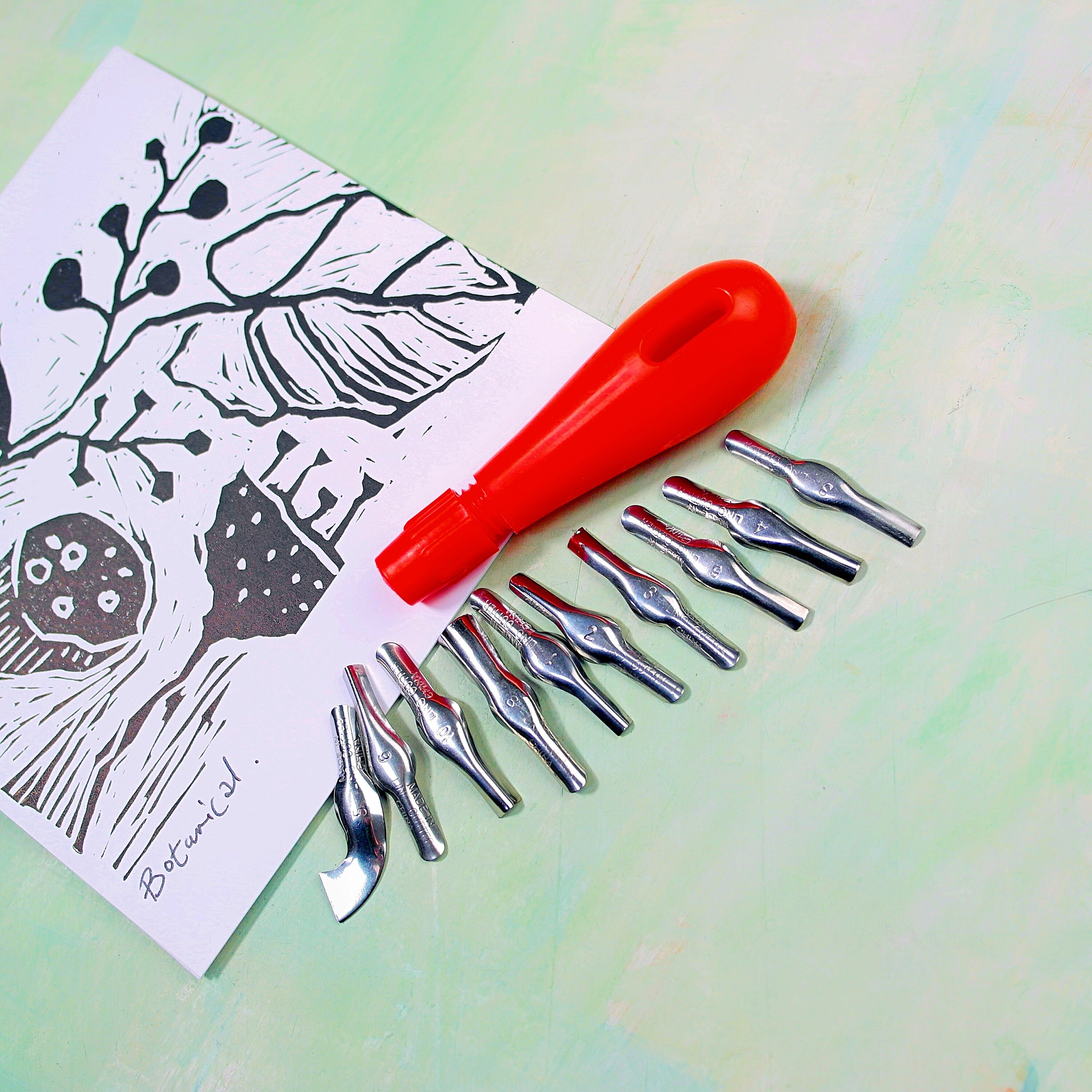 Linocut tool student quality with 10 shapes profile blades Etsy