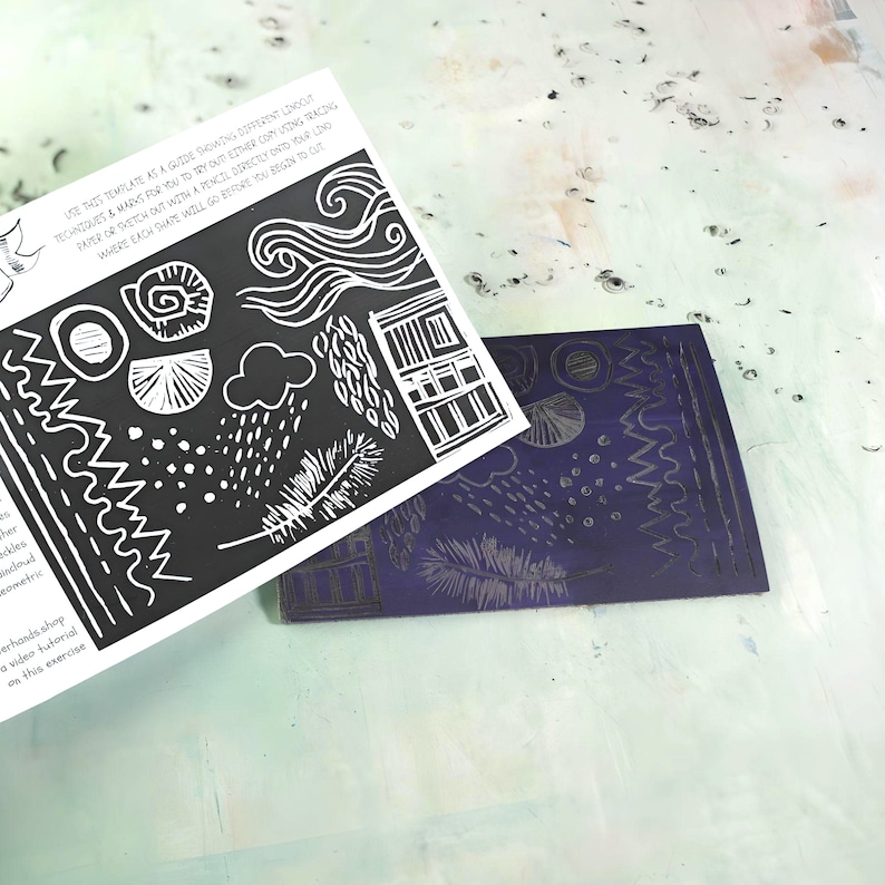 Mark Making Digital Download Design Template for Linocut & Print ...