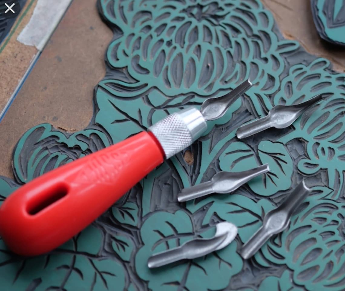ESSDEE linocut tool UK made with 10 blades & mark make Etsy