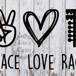 Frieden, Liebe Rassen ziehen Rennen SVG DXF