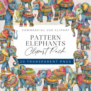Vibrant Elephant Clipart Collection - Colorful and Eye-Catching Elephant Designs, Clipart for commercial use, Transparent PNGs