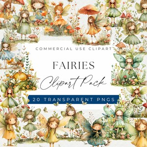 Whimsical Fairy Clipart Bundle - Enchanted Forest and Magical Creatures, Clipart for commercial use, Transparent PNGs
