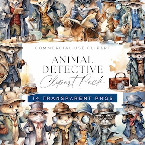 Animal Detektiv Clipart - Sleuth mit einem Disguise Kit Clipart, Clipart für kommerzielle Nutzung, Transparente PNGs