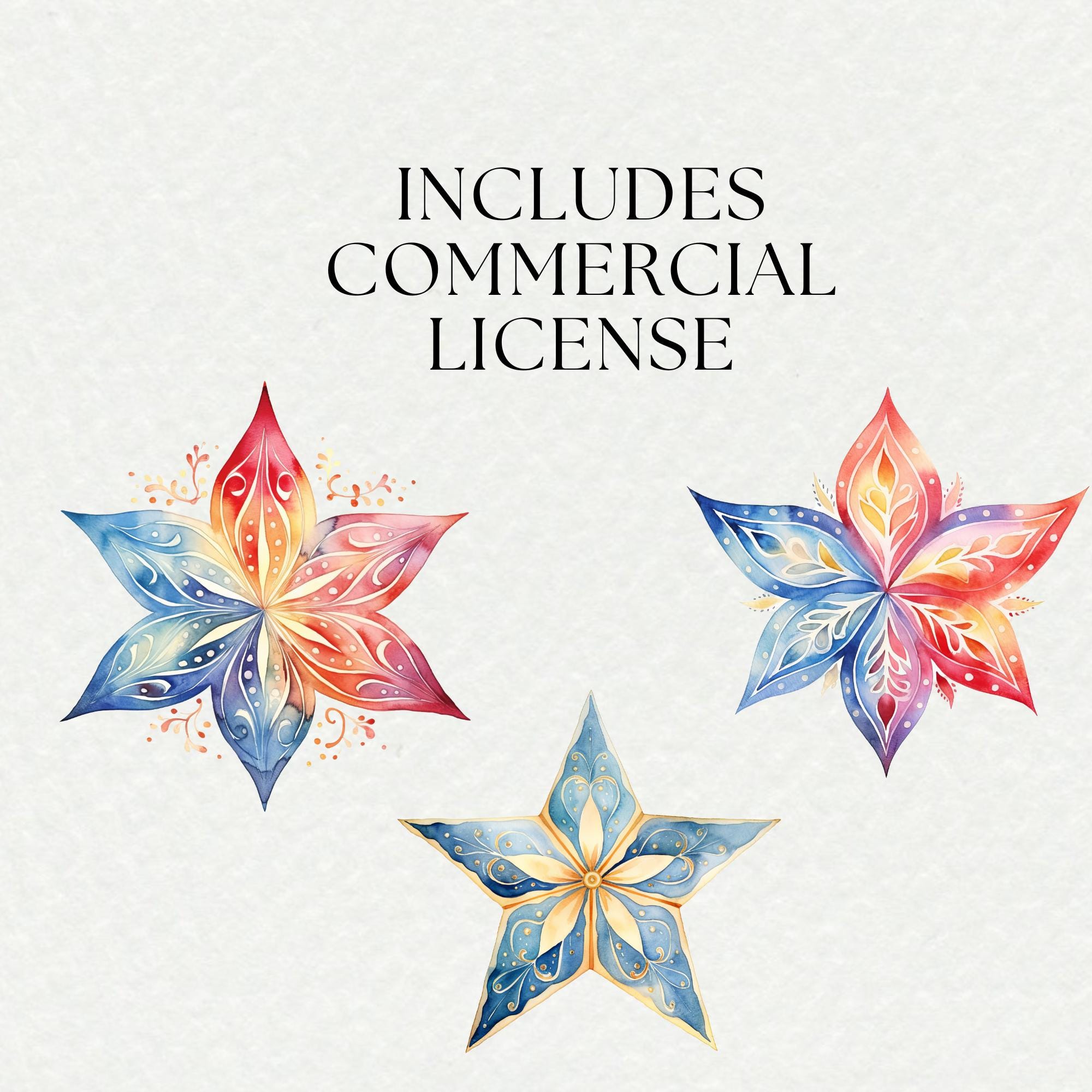 Patterned Stars Clipart Bundle - Decorative and Stylish Star Designs ...