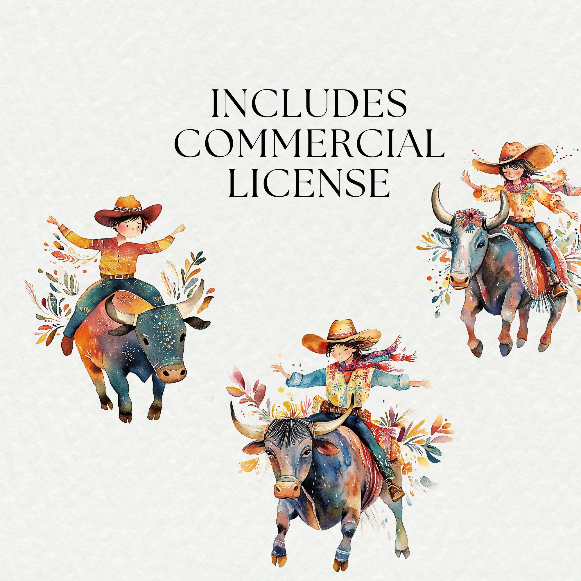 Boho Rodeo Clipart Bundle - Dynamic and Authentic Cowboy Rodeo ...