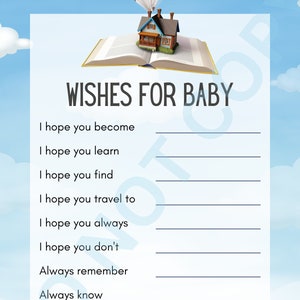 UP Inspired - Wishes for Baby Karten
