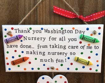 Nursery Teacher Gift Personalised Nursery Pre School Playgroup Teacher Thank You Present Gift Plaque