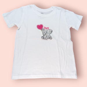 Elephant with balloon embroidered T-shirt