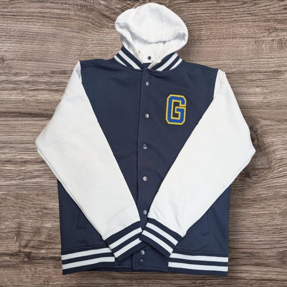 Personalized Youth Letterman Jacket With Glitter Chenille Letter