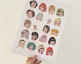 Wigs of Moira Rose Inspired A3 Print