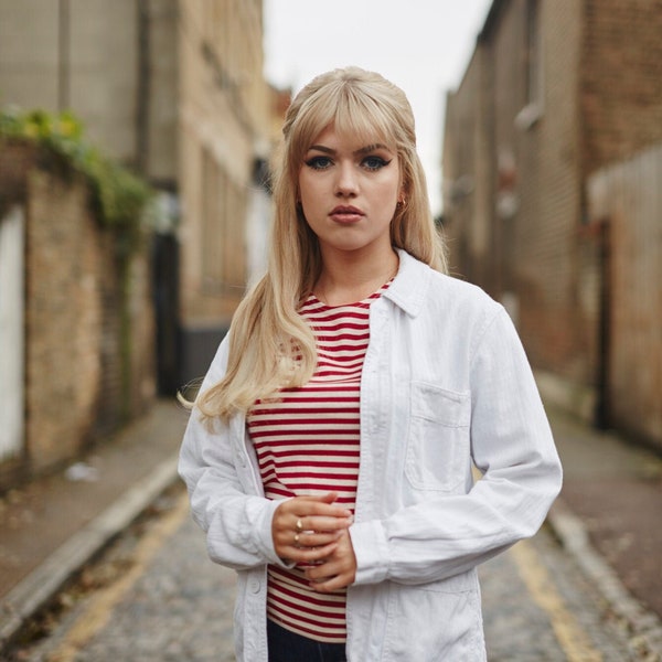 Red and White, Long Sleeve, 100% Woven Cotton, Marine Breton, Unisex Sailors Shirt, S/M/L/XL,