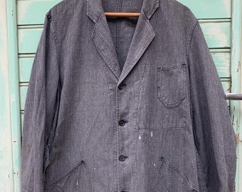 Size Medium/large Vintage French Chambray Atelier Coat