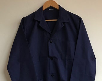 French vintage Blue, garage workwear,Size M overalls, garage-coat, overalls, bleu de travail,Sanfor Moleskin Denim Salopettes