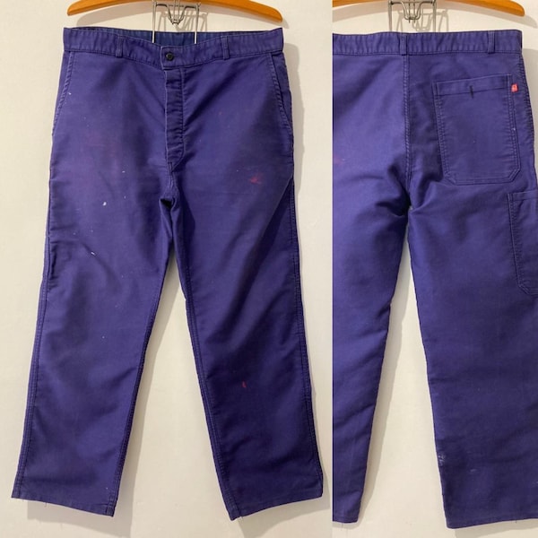 Vintage Moleskin French trousers, Size M W35, Adolphe Lafont Pants. T21