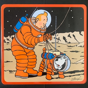 Tintin Collectable Limited edition Biscuit tin from 2007, Tintin and Milou, Lunar adventures series