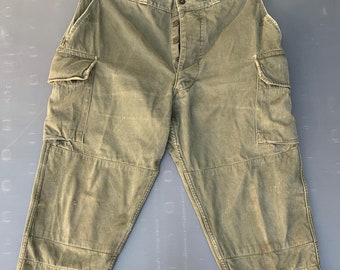 【激安通販 オンラインショップ】 Vintage French Raw Cotton Military Pants 30s-40s Old Pants