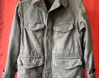 Chaqueta militar vintage del ejército francés, 100% sarga de algodón, talla pequeña.