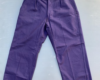 Vintage 1950s 50s 1960s 60s Le Mont French Indigo Blue Moleskin 