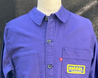 Veste de travail française en moleskine, taille L, veste de travail vintage en coton 1005. J50
