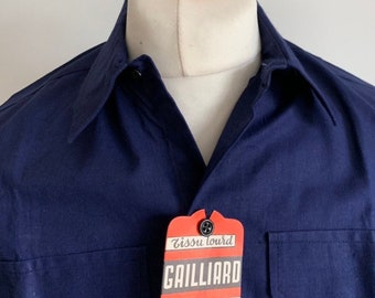 French 1950's, Un-worn Vintage Shirt/Smock. Dead-Stock without tags. Size M/L. LS1