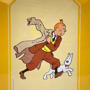 Tintin Collectable Limited edition Biscuit tin from 2002, 'Raincoat'