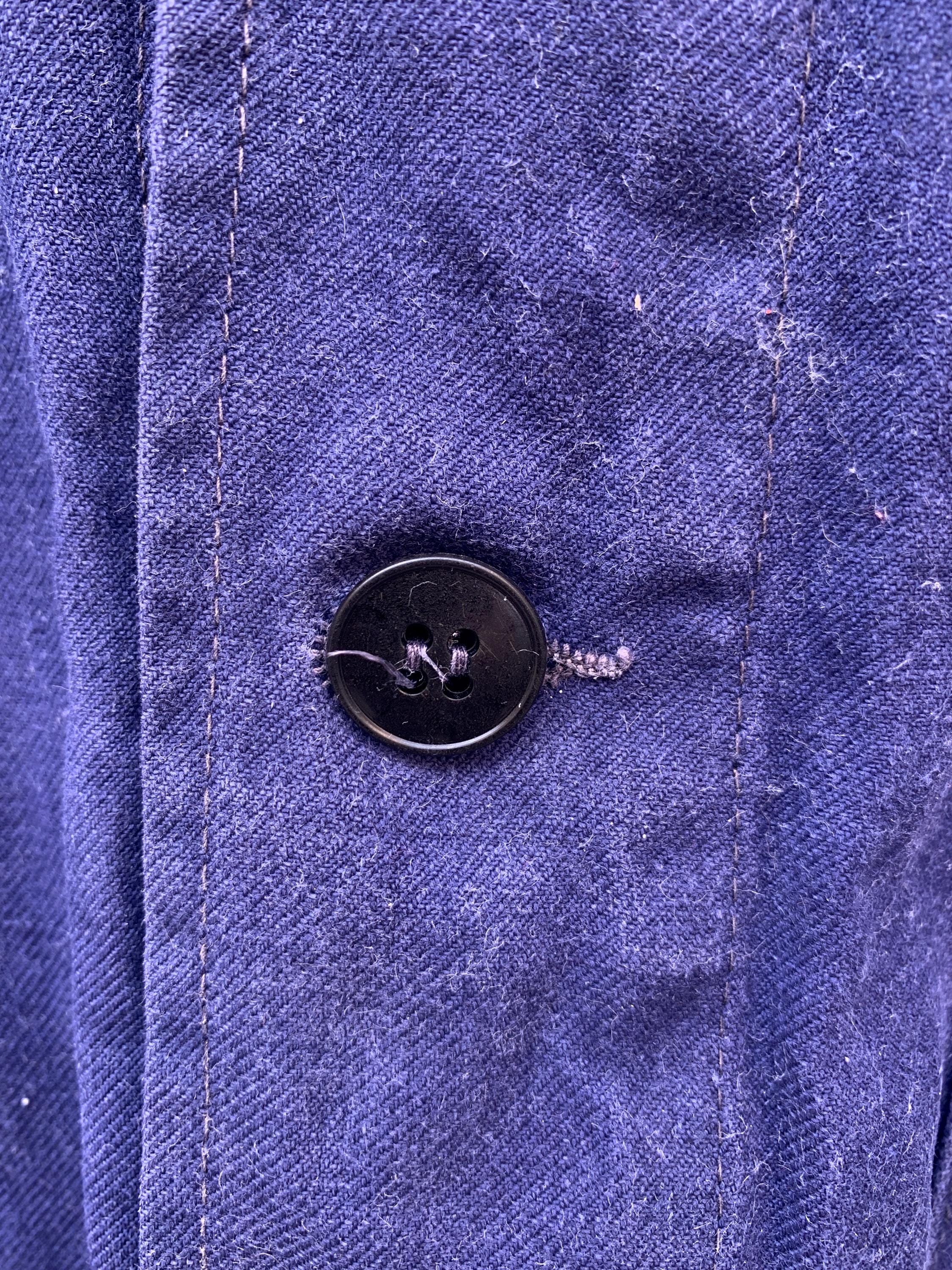 Size M, French 1950's Navy Workwear Jacket, Vintage Chore