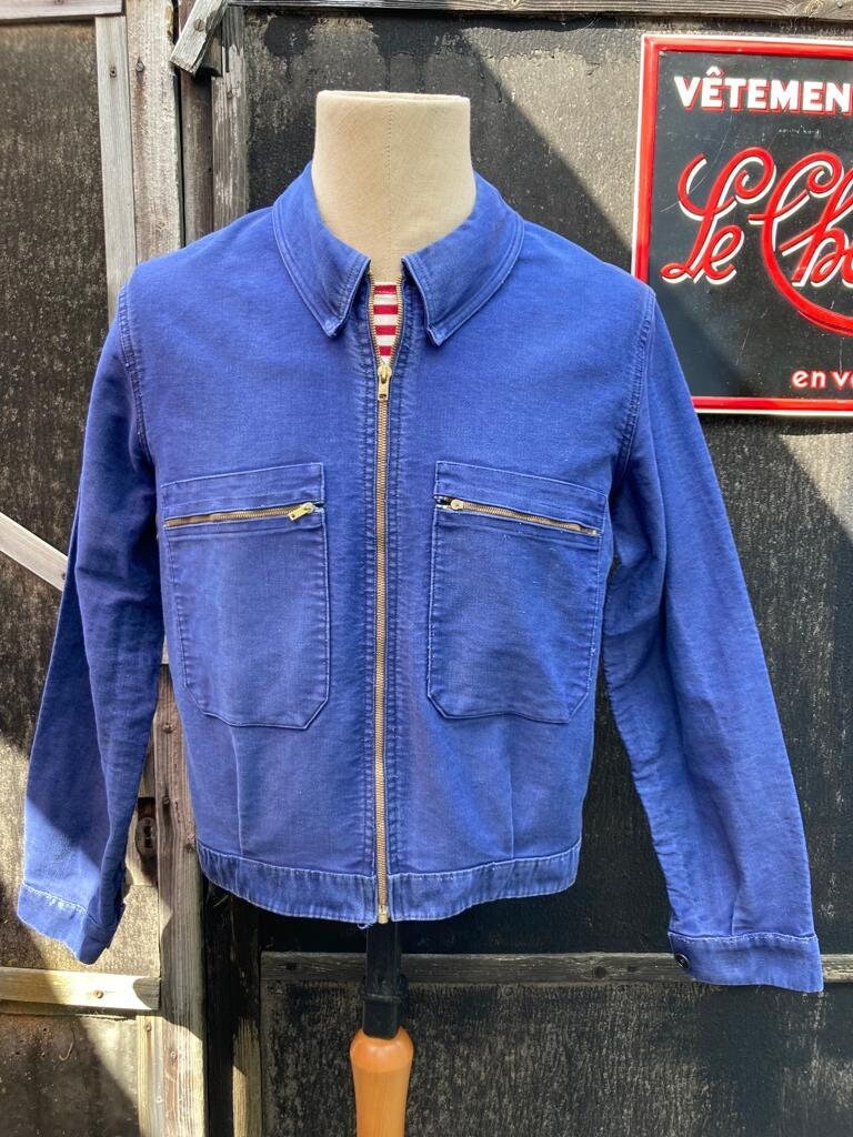 French Moleskin 1950's, Workwear Cycling Jacket, Size M