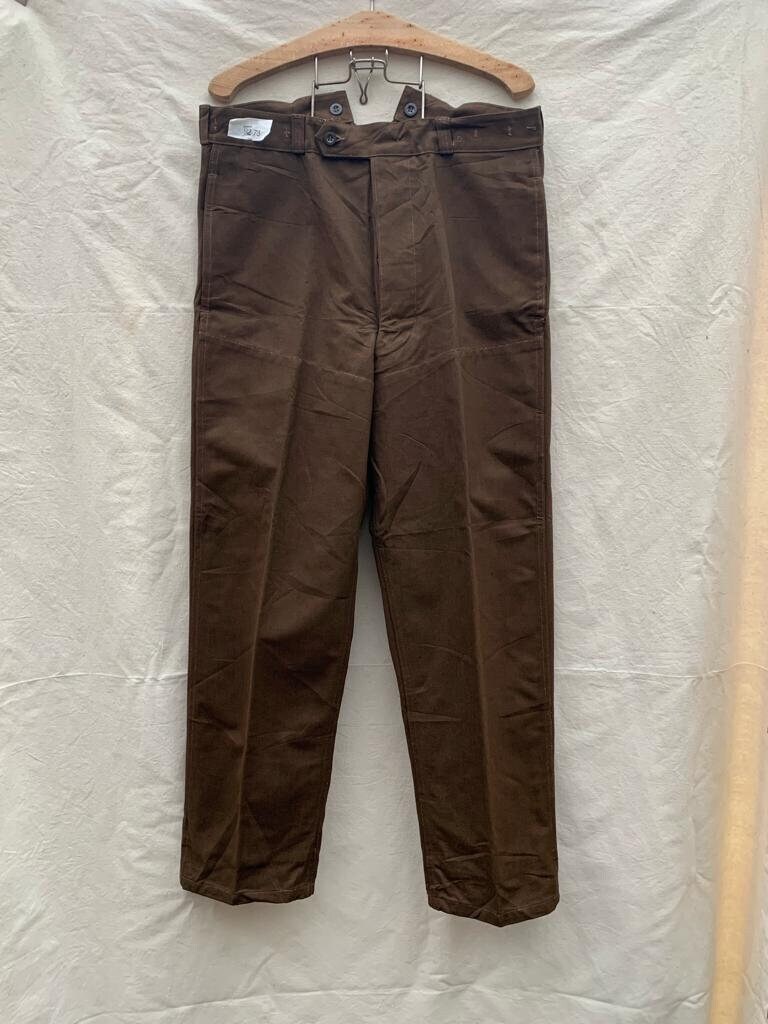 Vintage French Brown Railway Pants, Size W36. Un-worn