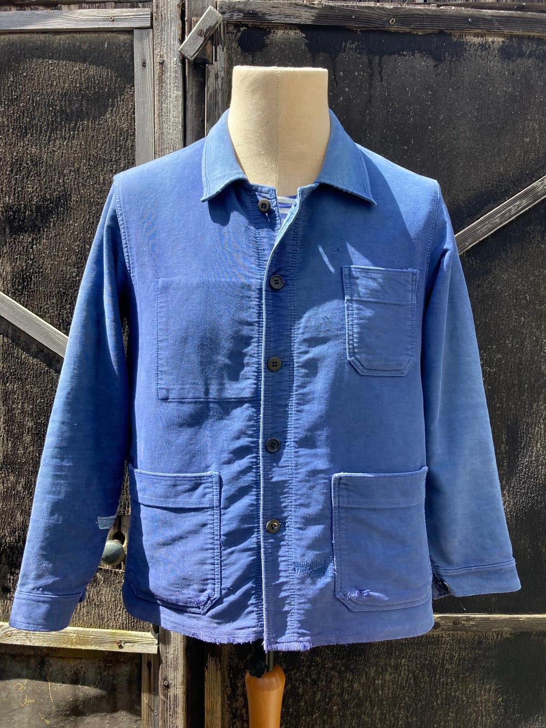 Size SMALL, Beautiful Worn/repaired French Moleskin Workwear