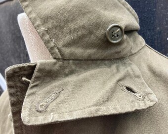 Vintage French M47 Field Jacket, 1950's HBT Cotton Military Coat