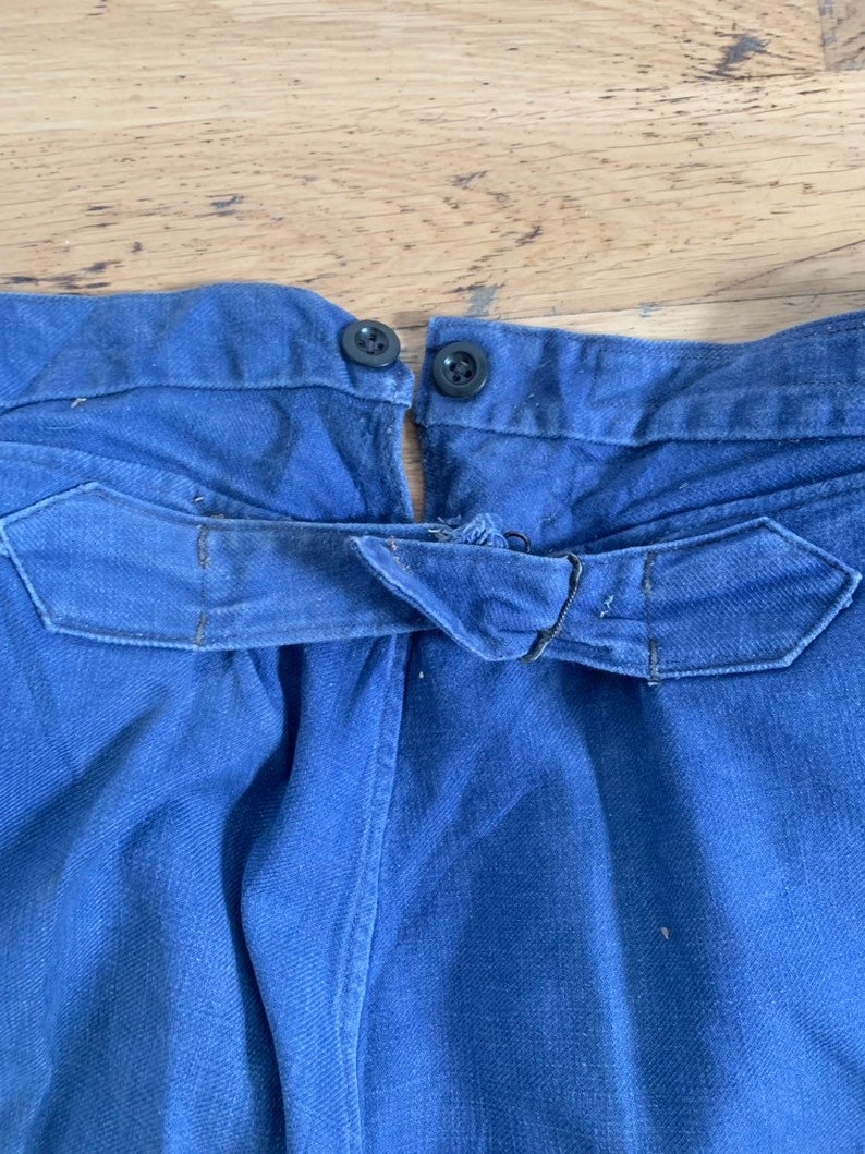 T114 Vintage French Trouser Bleu de Travail Pants Size W36 L26