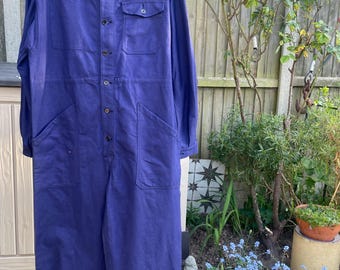 Mono de trabajo naval vintage de los años 70, azul, con botones, excepcional, nuevo, sin usar, 100% algodón francés. Talla grande. (BA4)