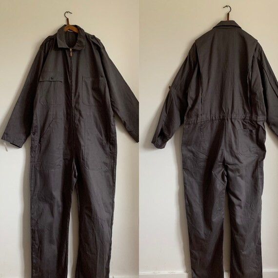French Vintage Jumpsuit, Size L, Blue Boilersuit,