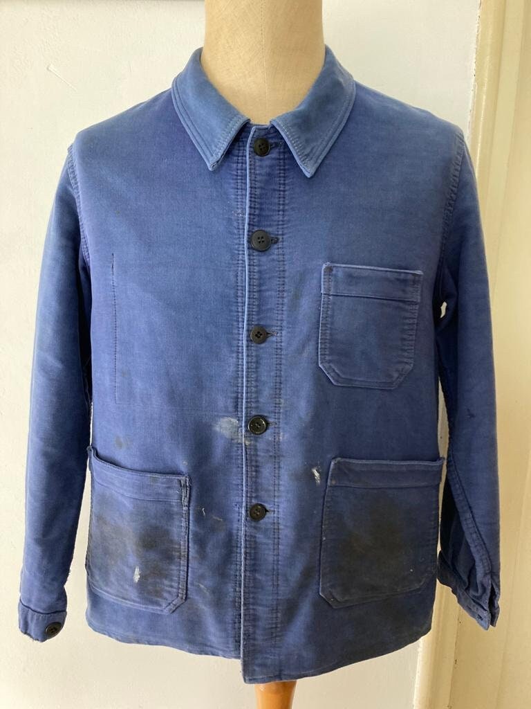 Exceptional, Size M, French Moleskin 1960's Workwear Jacket, Worn, Fading and Repairs, Vintage Koneco Chore Coat. J65 - Etsy Exceptional, Size M, French Moleskin 1960's Workwear Jacket, Worn, Fading and Repairs, Vintage Koneco Chore Coat. J65 - Etsy