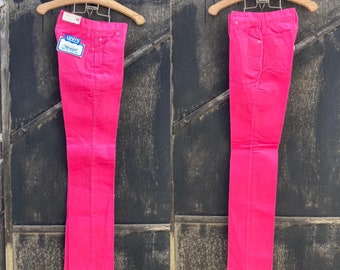 Rare Dead-Stock 1970's, Pink Levi's Corduroy Pants/Trousers W27/IL36. V04