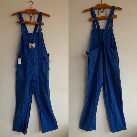 Size SMALL, Vintage French Blue Dungarees, 1970's