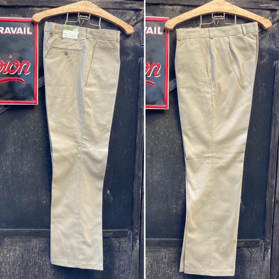 Vintage French work beige pique trousers Vintage French work beige pique trousers