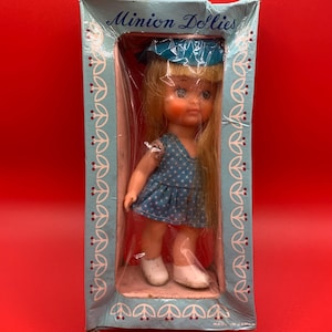 4 x Vintage Japanese Minion Toy  Dollies. 1960&#39;s/70&#39;s still in original packaging