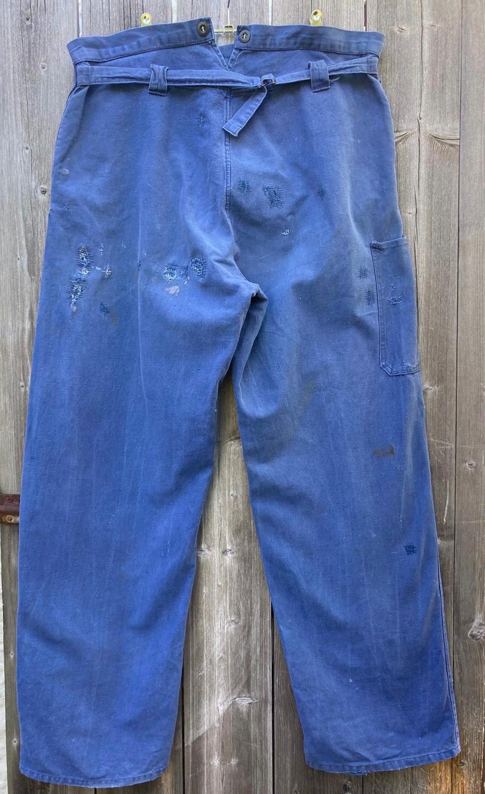 パンツ 1960s Vintage French Work Moleskin Pant SALE Vintage 60s French Moleskin Workwear Trousers W 35 Patched