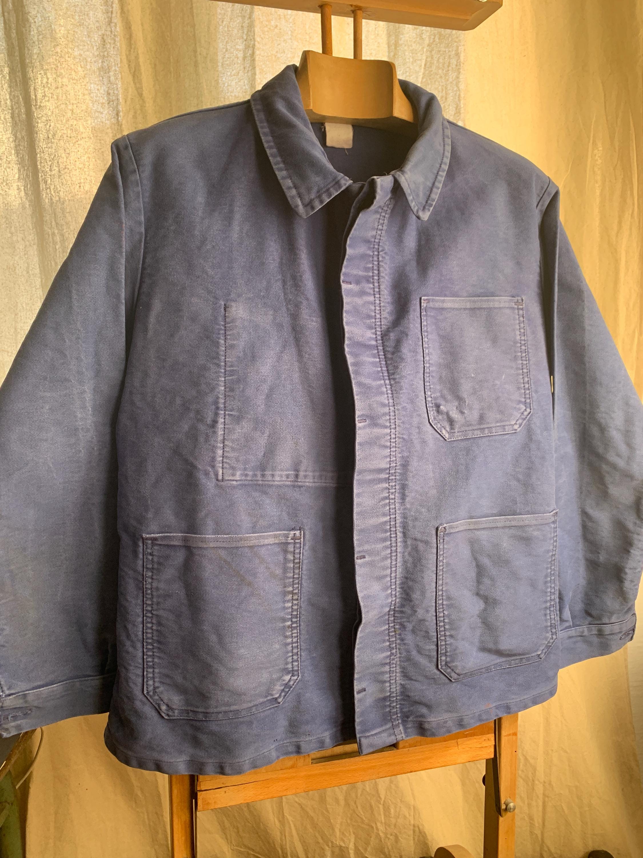 Size Medium/large, French 1960's Moleskin Workwear Jacket